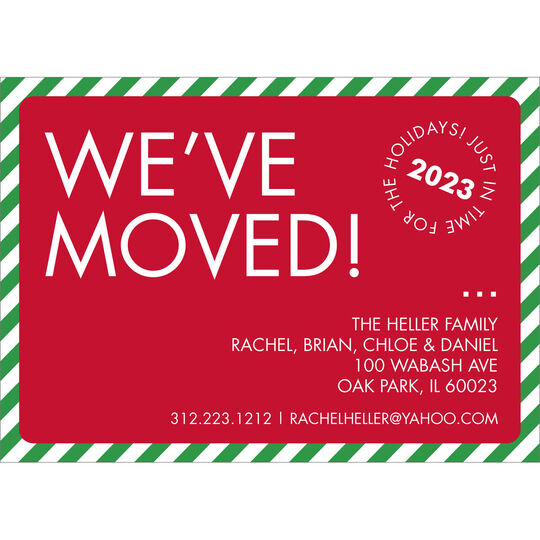 Red Holiday We've Moved Moving Announcements